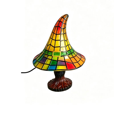 Resin lamp Colorful Gothic Witch Hat Night Light Handcrafted Resin Halloween Lamp With Warm LED  USB Powered Tabletop Decor For Bedroom Shelf Mantel Spooky Gift