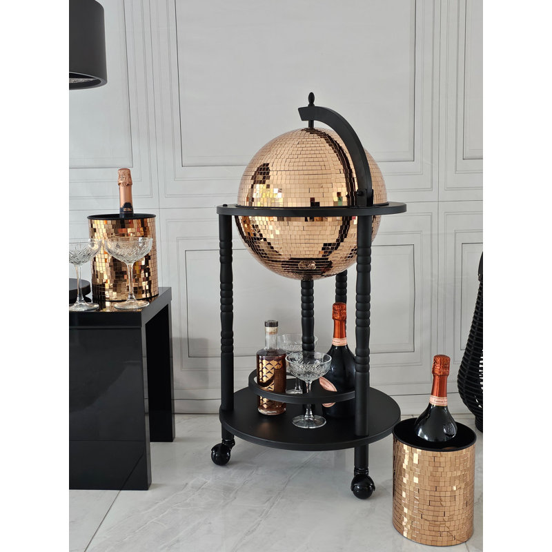 Metal Globe Bar, Black/Bronze