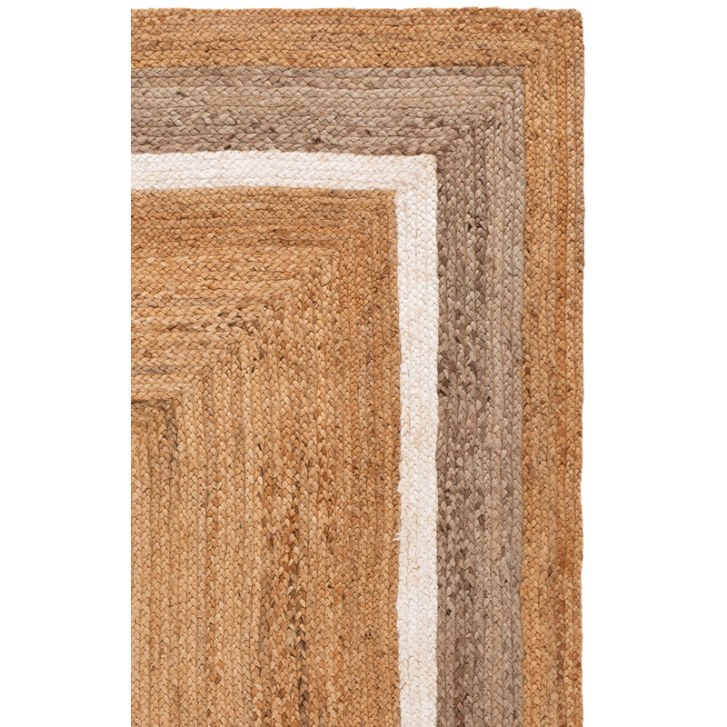 Tapis en jute tissé à la main avec envers en latex et coton Fogarty, Rectangle 2 pi 6 po x 4 pi