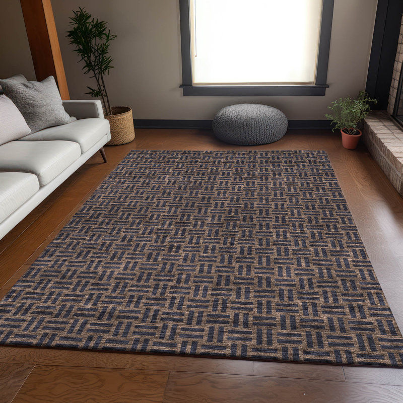 Tapis chocolat Prisco lavable à la machine de qualité supérieure, Rectangulaire 3 pi x 5 pi