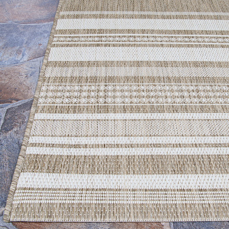 Fierce Alhambra Beige-Taupe Indoor/Outdoor Area Rug, Rectangle 7'6" x 10'9"
