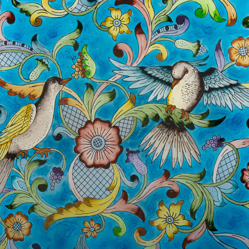 Art mural en verre Bungalow Rose, Bleu
