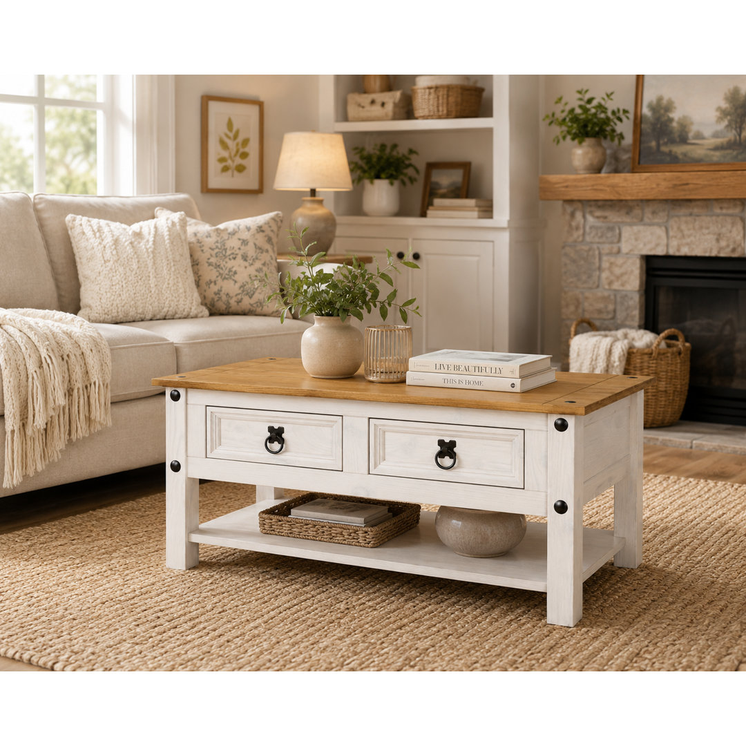 Solid Wood Coffee Table with Storage