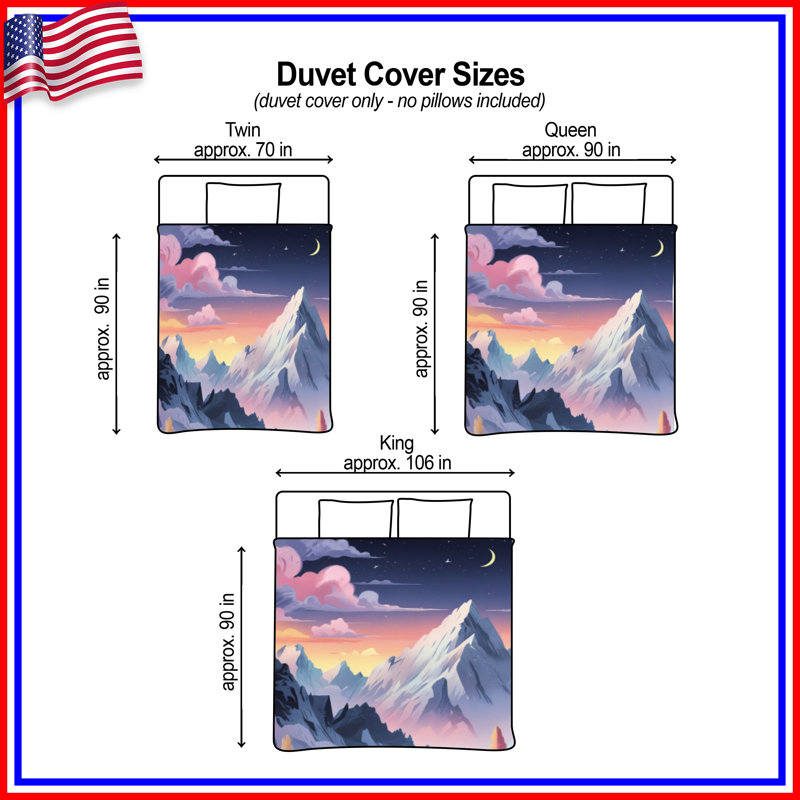 Mountain Landscape With River Duvet Covers, Twin