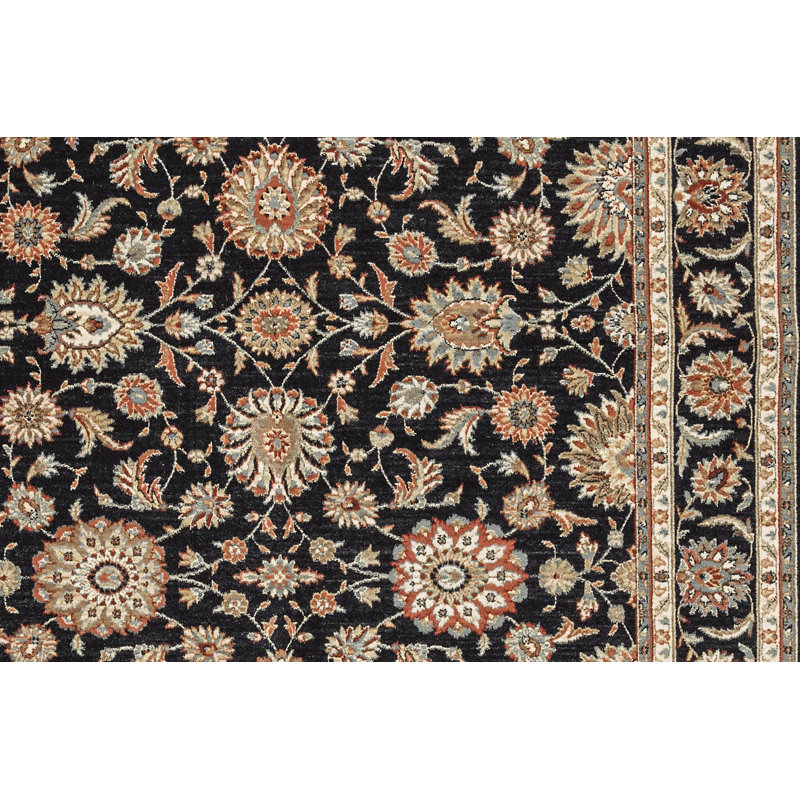 Hand-Knotted High-Quality Black Area Rug