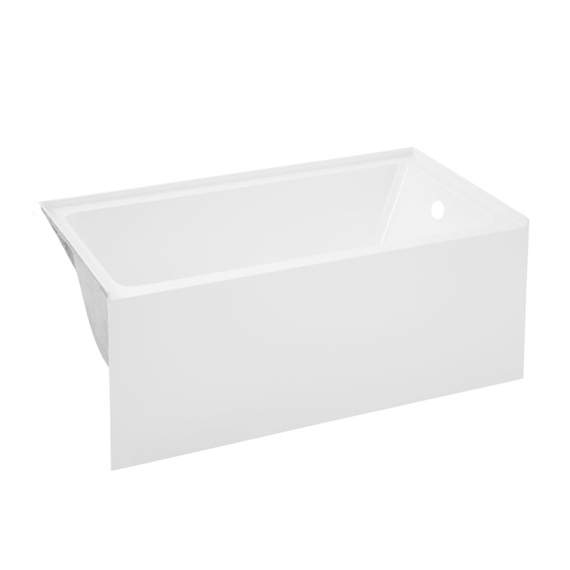 Voltaire 54" x 30" Alcove Bathtub with Apron, Right, Porcelain White