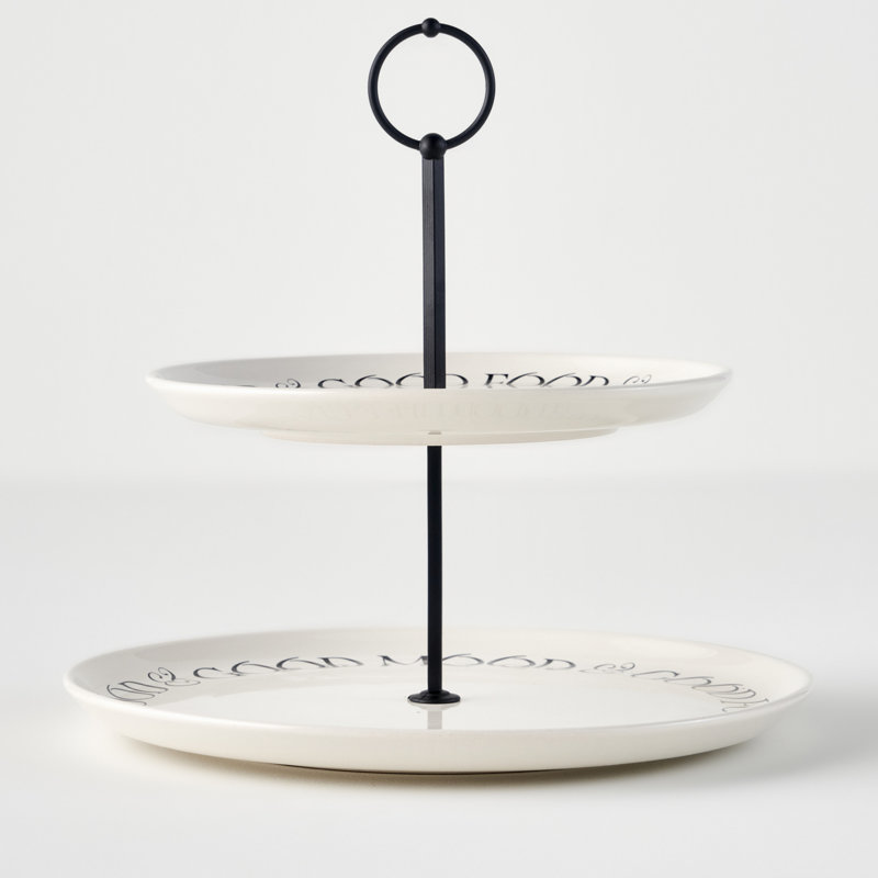 Motto 2-Tier Ceramic Serving Stand