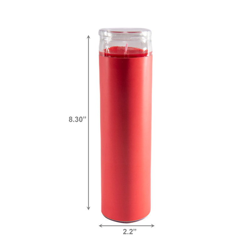 Grande bougie en verre non parfumée rouge Haight - ensemble de 6, Rouge