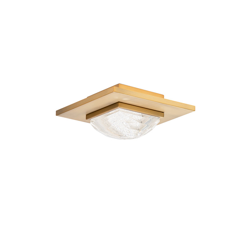 Promenade 1 Light Crystal LED Flush Mount, Aged Brass