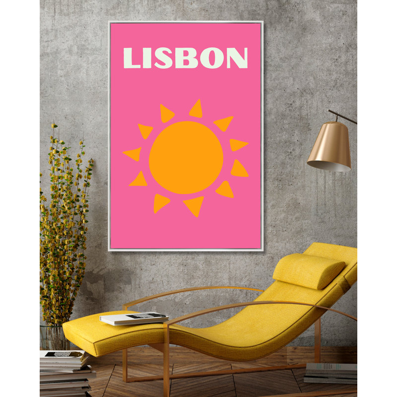 Lisbon Print, White Framed, 50" H x 33" W