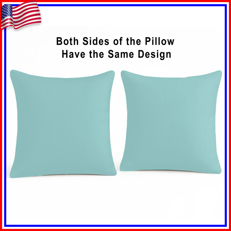 Solid Blue Background Double Sided Throw Pillows, 16 x 16 inches