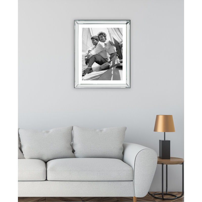 Jackie And John Kennedy Sailing - Print on Wood
