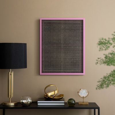 «Vintage Abstract Print CV», reproduction encadrée - bois massif