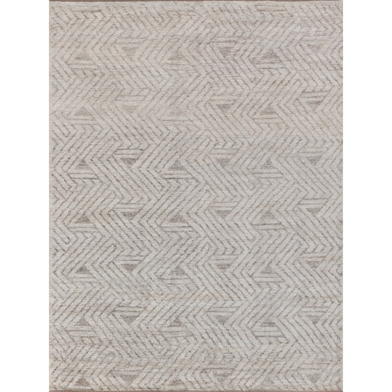 Eaton Geometric Area Rug in Beige, Rectangle 9' x 12'