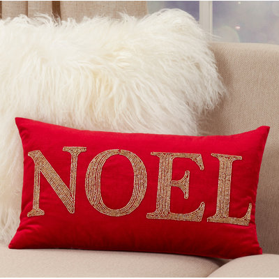 Beaded Christmas Collection Throw Pillow