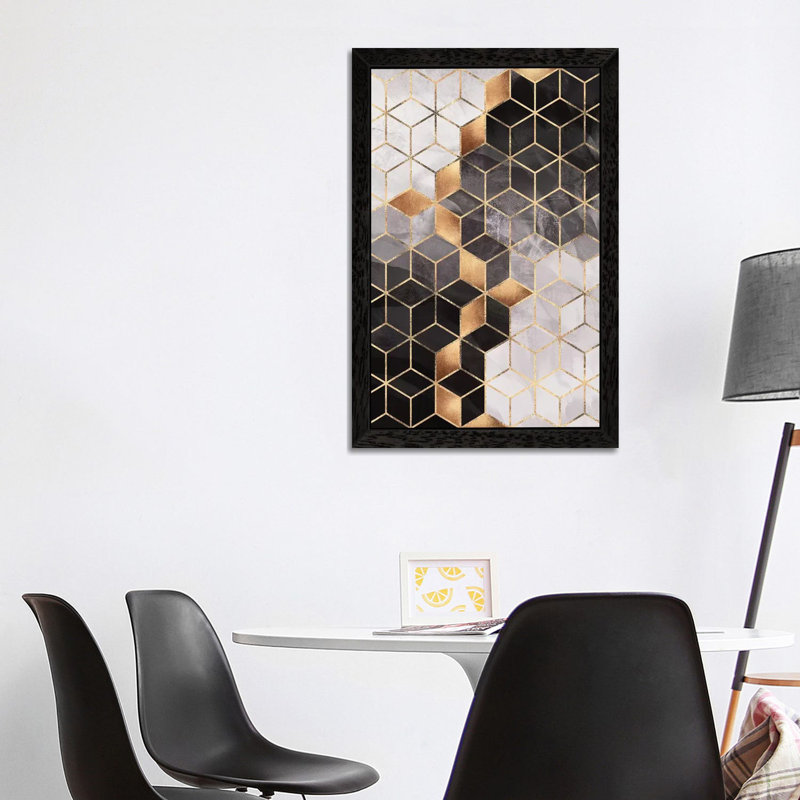 Smoky Cubes I - Print on Canvas, Black Framed, 152.5 cm H x 101.5 cm W