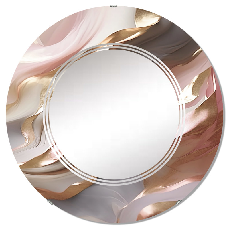 Ostadar - Miroir mural moderne rond, 32 po x 32 po