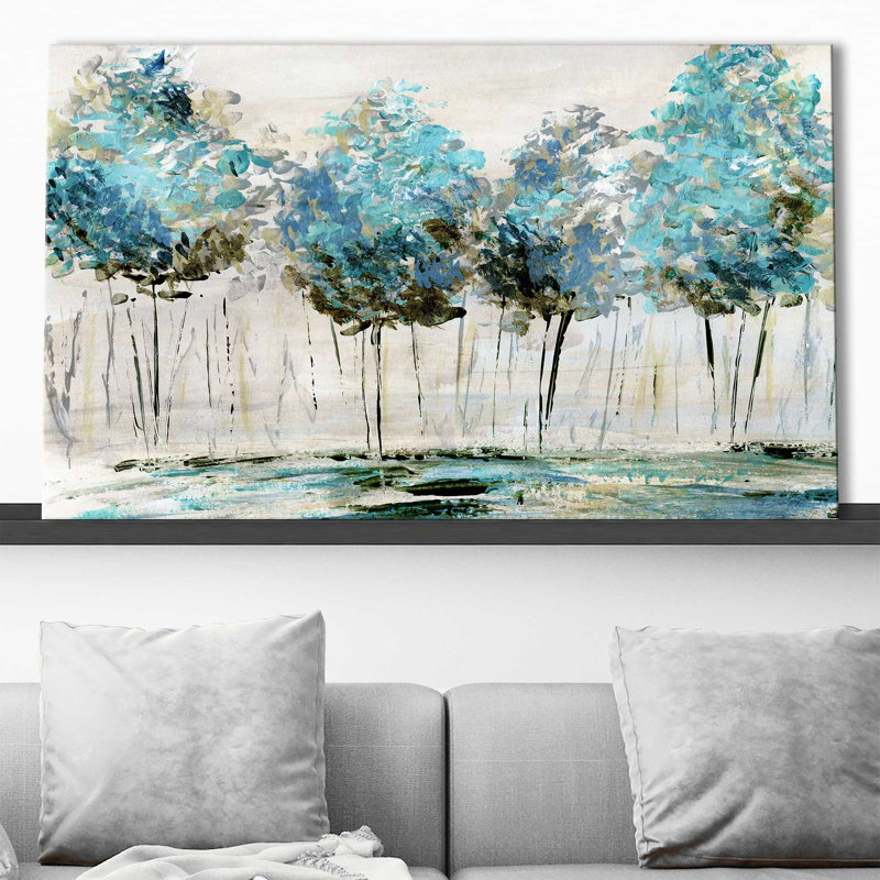 «Spring Talking» par Katrina Craven - Peinture, L 30 po x H 18 po, Toile tendue