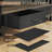 63" TV Stand for 75" TV – Industrial Entertainment Center with Fabric Drawers and Open Shelves, Rustic Console Table for Living Room or Bedroom-1059411734