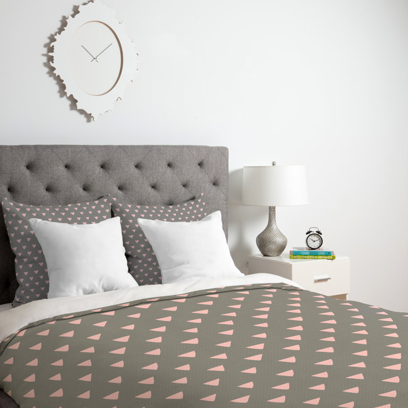 Bianca Green Glam Polyester Geometric Shapes Duvet Cover, Queen Duvet Cover