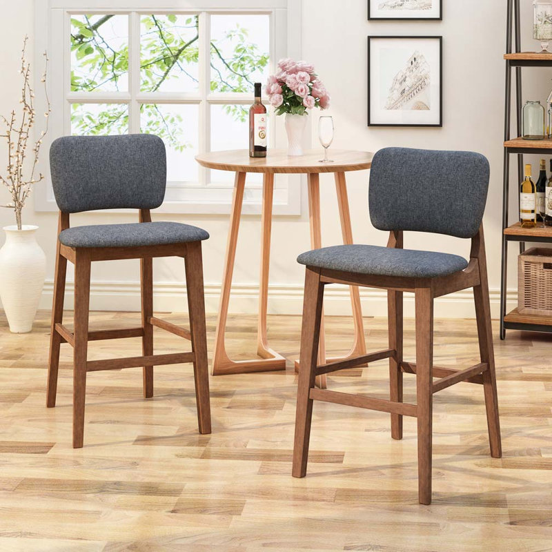 Tabouret de bar en bois, Gris anthracite