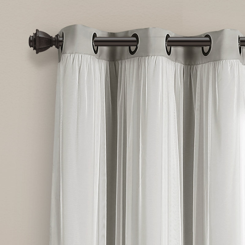 Blackout Curtain Pair, Light Gray, 38"W x 120"L