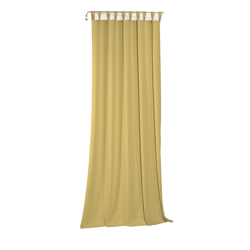 Polyacrylic Opaque Tab Top Curtain Panel, 132cm Width x 355cm Drop, Yellow