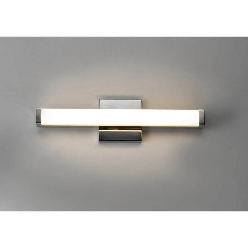 Barre d'éclairage de salle de bain 1 lumière DEL Sydni, Chrome poli
