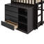 Lit superposé simple sur simple avec rangement: 4 tiroirs et 3 tablettes