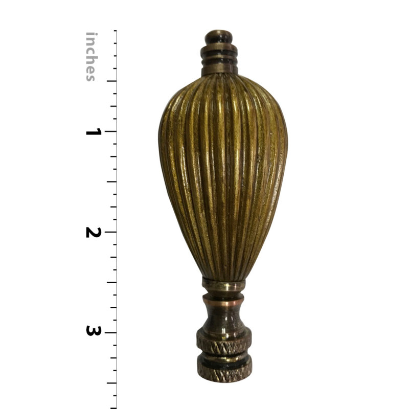 Vase Shaped Lamp Finial, Antique Brass