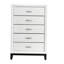Meuble de rangement moderne en bois blanc avec 5 tiroirs et 1 chambre à coucher