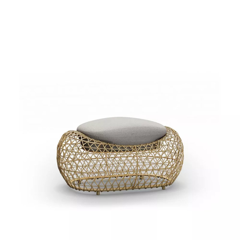 Balou Outdoor Ottoman Patio Ottoman, Natural