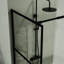 Porte de moustiquaire de douche noire de 34 po pour support réglable en verre trempé épais pour installation murale