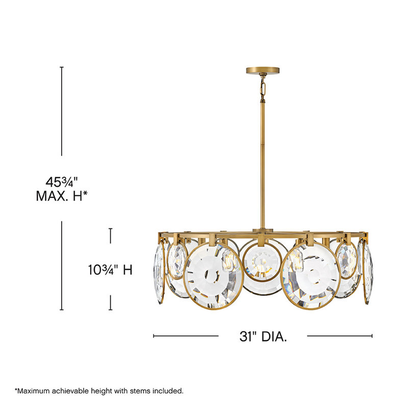 Nala Large Geometric, Heritage Brass