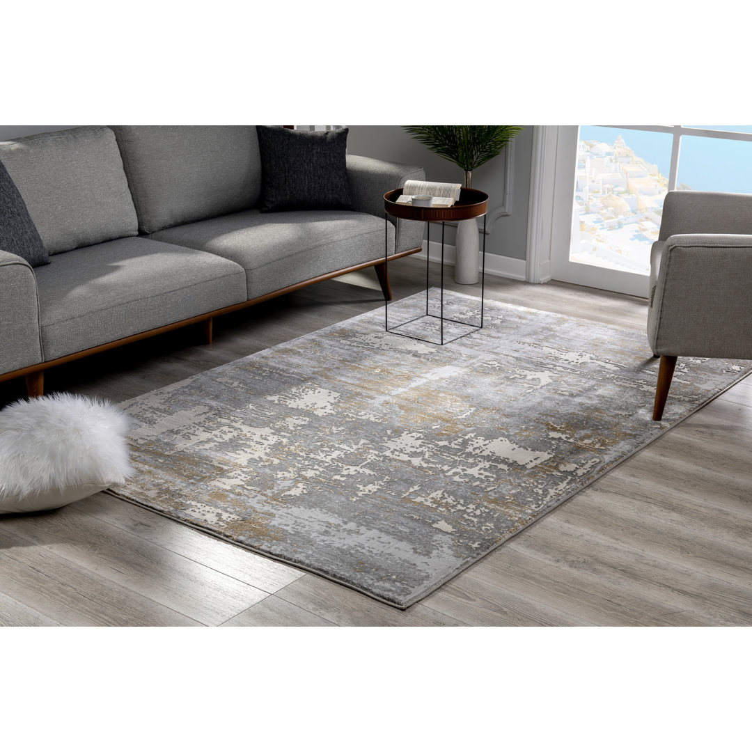 Chris Abstract Gray Area Rug Williston Forge Rug 