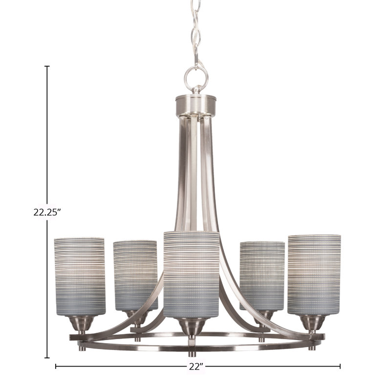 Paramount 5 Light Uplight Chandelier, Black