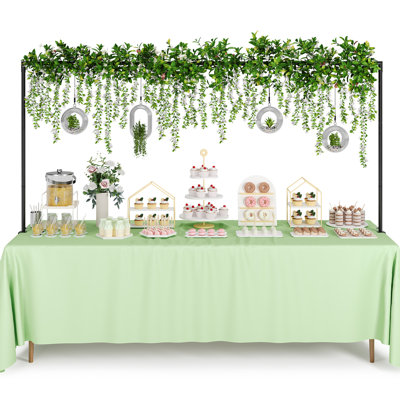 Over The Table Rod Stand with Clamps Adjustable 28"-43.5" Tall Table Arch Hanging for Wedding Party Decorations