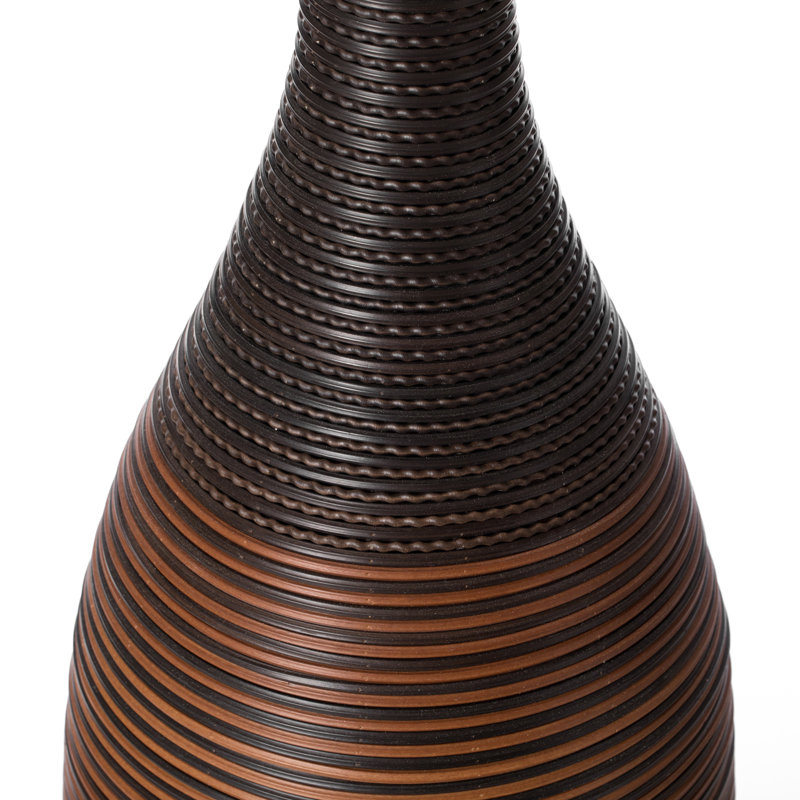 Vase de table en bois noir / brun 41 po
