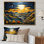 «Countryside Yellow and Blue Hills Patchwork II», reproduction d'art sur toile