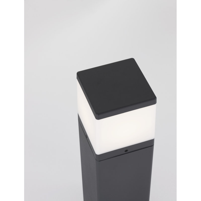 Dark Grey Metal Bollard Light, 50cm H x 13cm W x 13cm D