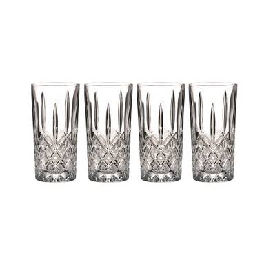 13oz 4pk Crystal Martenese Highball Glasses - Godinger Silver