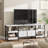 Modern-Industrial TV Stand with 2 Fabric Drawers, Entertainment Center for TVs Up to 75", Media Console with Storage Shelves, Open Design & Metal Frame-1215067918-1215067919