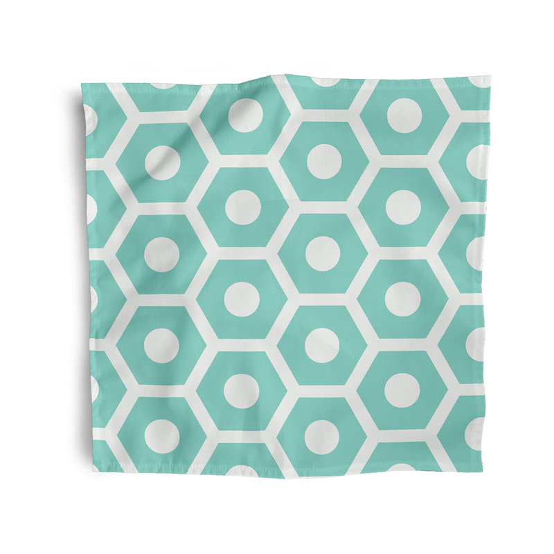 Alyrica Polyester Geometric Square Napkin, 18" W x 18" L, Aqua