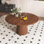 Table de salle à manger ronde en panneau de fibres à densité moyenne de 47 pouces avec plateau en placage de marbre et base en bois