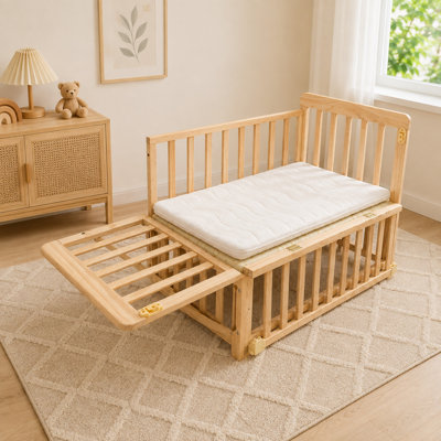 Lit de chevet en bois massif avec matelas et hauteurs réglables