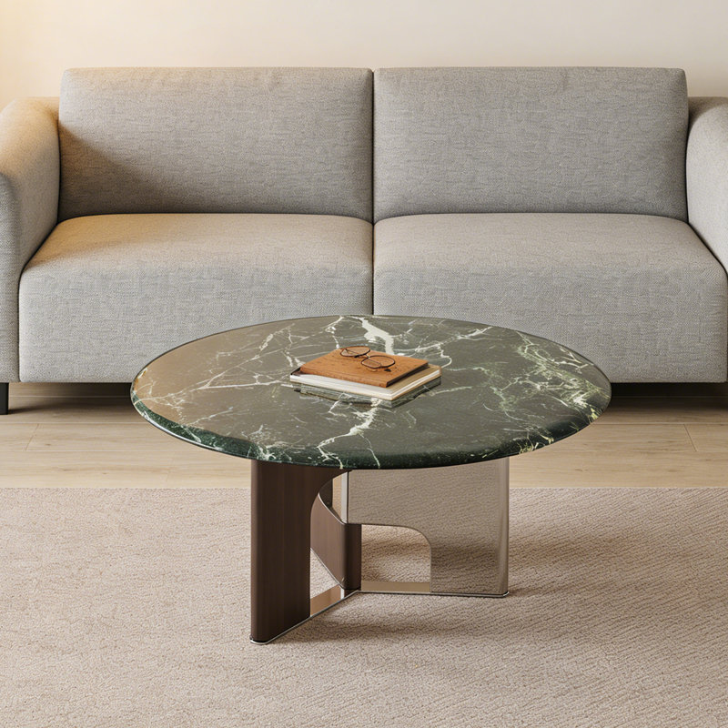 Table basse Luxury, Noir / blanc, H 15,7 po x l 31,5 po x P 31,5 po