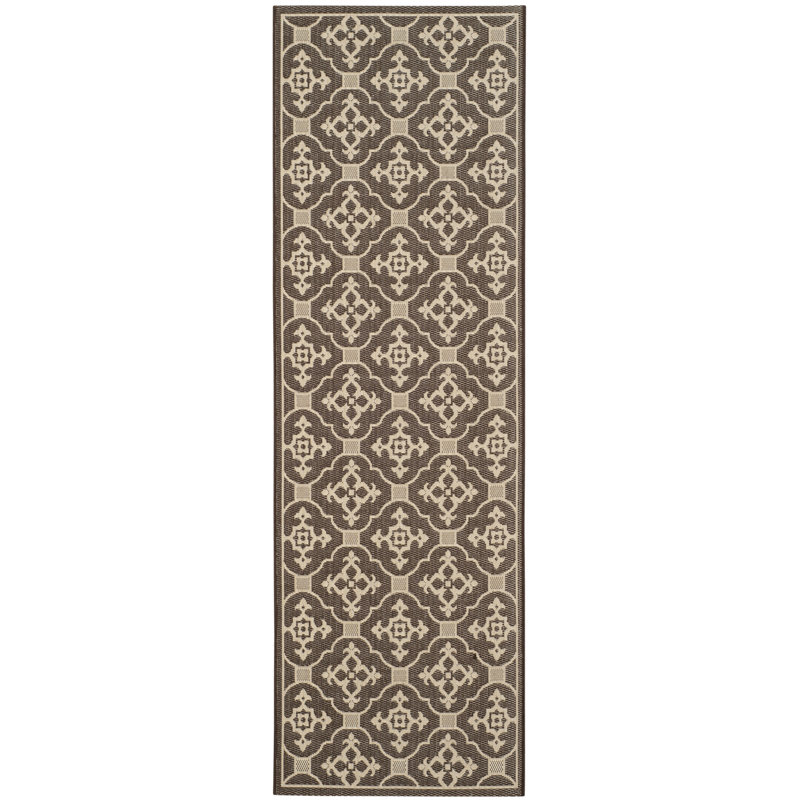Aengus Brown/Tan Indoor/Outdoor Area Rug, Runner 2'7" x 8'2"
