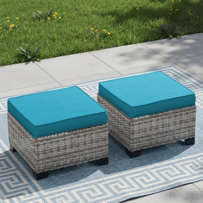 All-Weather Wicker Outdoor Ottoman