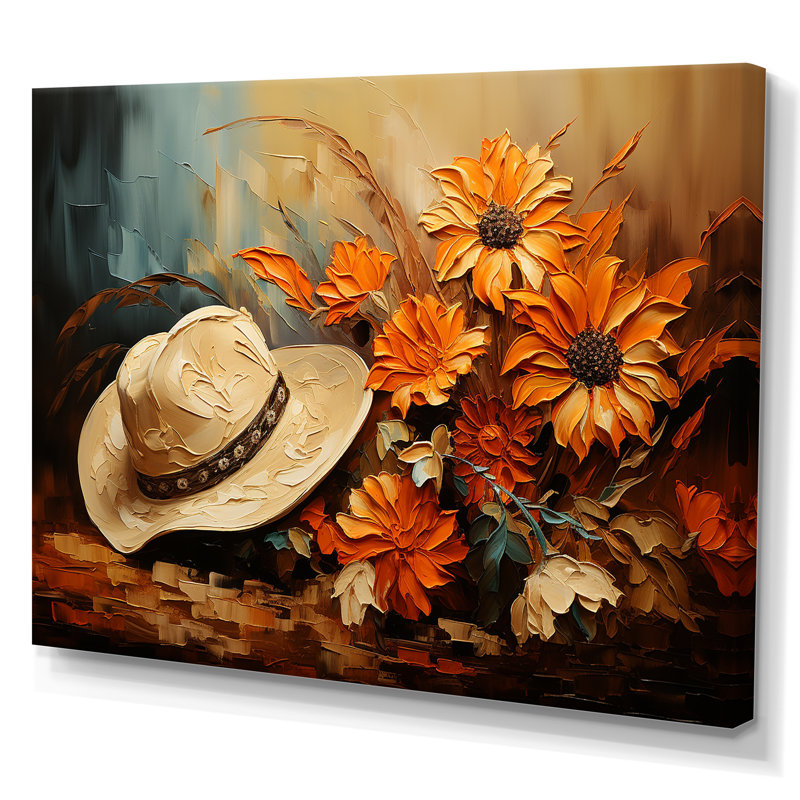 Autumn Cowboy Hat I - Cowboys, art mural, Toile tendue, H 30 po x l 40 po x P 1,5 po