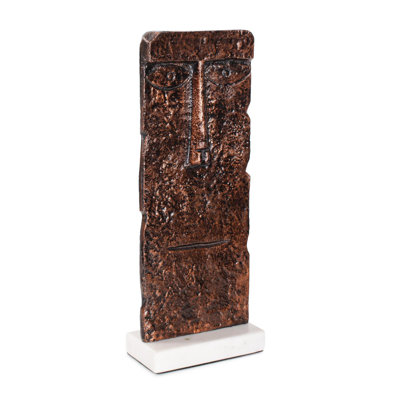 Wabbaseka Sculpture in Aluminum with Marble Base- Tall